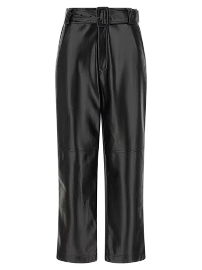 Twinset Twin Set Leather-effect Coated Trousers In Black