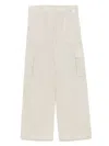 Twinset Twin-set Light Beige Wide-leg Trousers