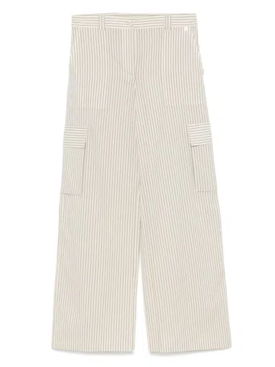 Twinset Twin-set Light Beige Wide-leg Trousers