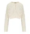 Twinset Twin-set Light Natural Cropped Cardigan In Neutral