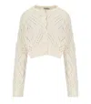 Twinset Light Natural Cropped Cardigan In White