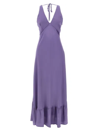 Twinset Twin Set Long Dress In Purple