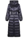 Twinset Twin-set Long Padded With Belt In Purple