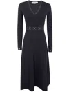 Twinset Twin-set Long Sleeve Dress With Belt In Black