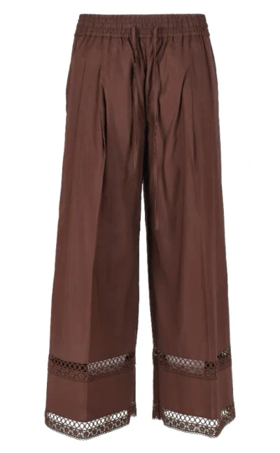 Twinset Twin Set Macrame Pants In Brown