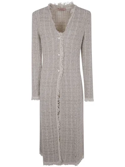 Twinset Twin-set Maxi Cardigan In Gray