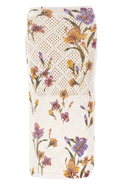Twinset Twin Set Mesh Skirt In Multi