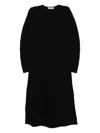 Twinset Twin-set Midi Dress With Flattering V-neckline In Black