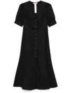 Twinset Twin-set Midi Dress With Front Button Fastening In Black