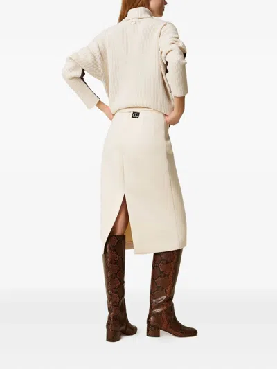 Twinset Twin-set Midi Skirt In Neutral