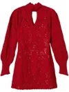 Twinset Twin-set Mini Dress With Intricate Lace In Red