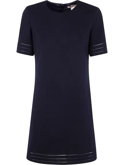 Twinset Twin-set Mini Dress With Short Sleeves In Blue