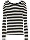 Twinset Twin-set Navy Blue Striped Knit Sweater