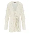 Twinset Twin-set Off-white Cardigan With Feathers
