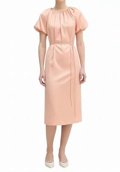 Twinset Cutout Puff-sleeve Midi Dress In Multi