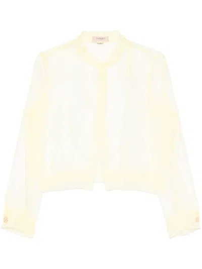 Twinset Twin-set Open Front Light Yellow Coat