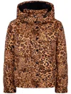 Twinset Twin-set Padded With Hood Anilalier Print In Brown