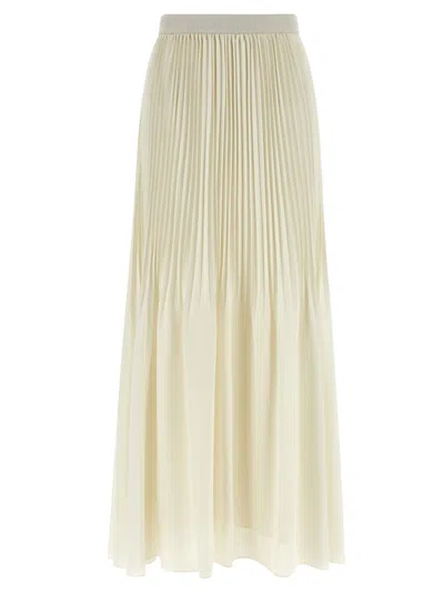 Twinset Twin Set Pleated Skirt In Cream