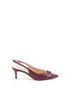 Twinset Twin-set Pointed Toe Slingback Pumps In Burgundy