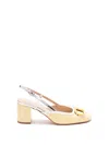 Twinset Twin-set Pointed Toe Slingbacks With Heel In Yellow