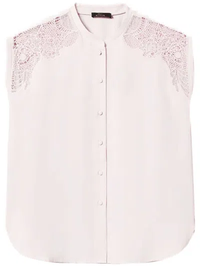 Twinset Twin-set Powder Pink Shirt With Band Collar