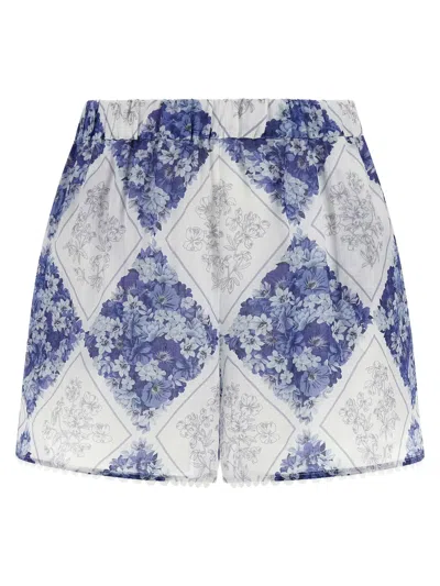 Twinset Twin Set Ramie Shorts In Blue