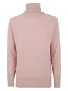 Twinset Twin-set Dusty Pink Turtleneck Sweater With Raglan Sleeves In Pink