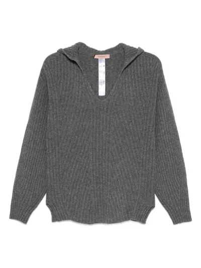 TWINSET TWIN-SET RELAXED-FIT TOP WITH DEEP V-NECKLINE