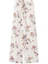 Twinset Twin-set Relaxed-fit Trousers With Floral Print And Drawstring Waistband In Pink