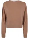 Twinset Twin-set Round-neck Sweater In Brown
