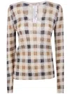 Twinset Checkered Knit Sweater With Fitted Silhouette In Multi