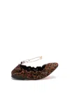 Twinset Twin-set Rounded Toe Ballerinas With Flat Soleupper In Brown