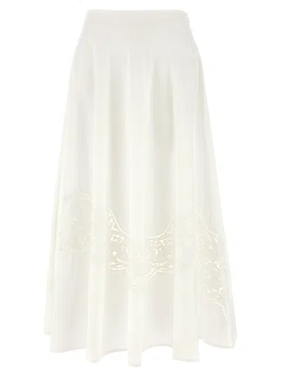 Twinset Twin Set Sangallo Skirt In White