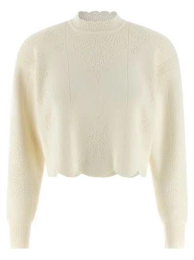 Twinset Twin Set Scalloped Hem Sweater In White