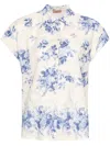 Twinset Twin-set Shirts In Avorio E Blu