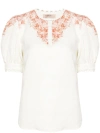 TWINSET TWINSET LINEN BLOUSE WITH FLORAL PRINT