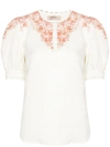 Twinset Linen Blouse With Floral Print In Multicolour