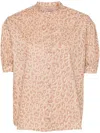 Twinset Animal-print Cotton Shirt In Multicolour