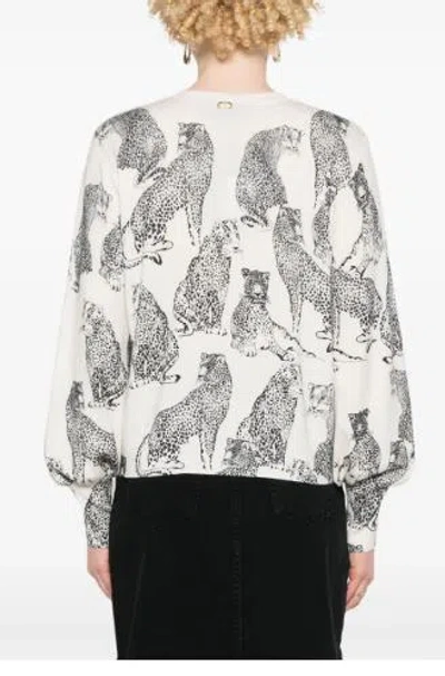 Twinset Gestrickter Pullover Mit Jaguar-print In Nero/neve
