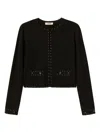 Twinset Embellished Stud-detail Cardigan In Black