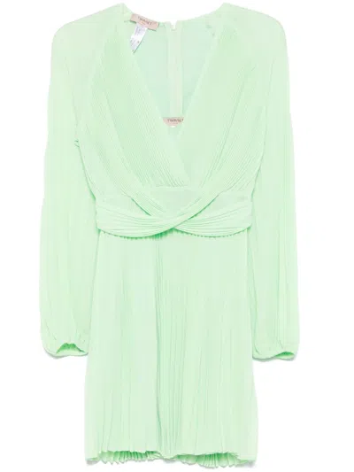 Twinset Twin-set Sleek Polyester Dress For Elegance In Green