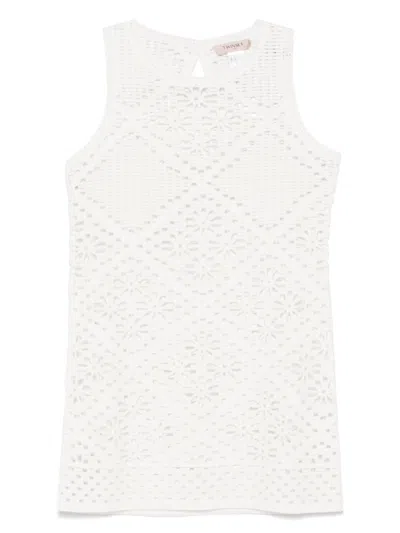 Twinset Twin-set Sleeveless Mini Dress In White