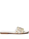 Twinset Twin-set Slip-on Sandals With Gold-tone Stud Embellishments