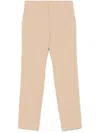 Twinset Twin-set Straight-leg Tailored Pants With Mid-rise Waist In Neutral
