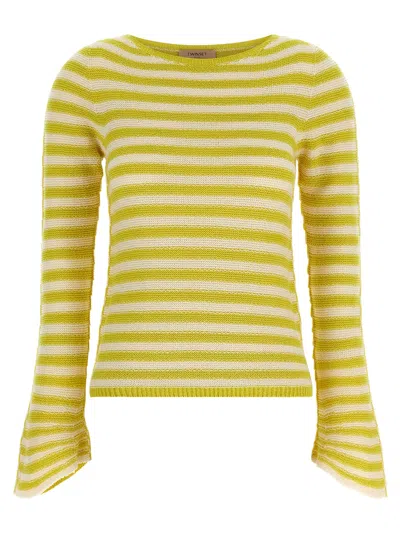 Twinset Twin Set Striped Sweater In Yellow