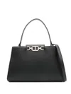 Twinset Twin-set Structured Black Handbag With Gold-tone Clasp In Black