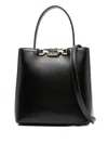 Twinset Twin-set Structured Black Shoulder Bag With Gold-tone Hardware In Black