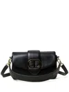 Twinset Twin-set Structured Leather Shoulder Bag In Black