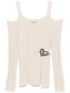 Twinset Brooch-detail Top In Beige