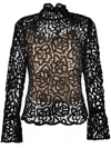 Twinset Double-layer Lace Blouse In Black